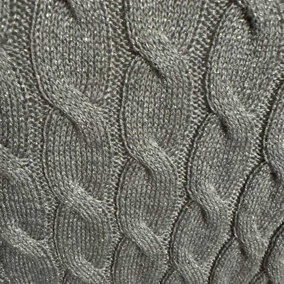TALBOT'S   #FALL2025🍁 GRAY SWEATER w/SILVER TONE SPARKLE    XLARGE/PETITE     #1 - Picture 5 of 7